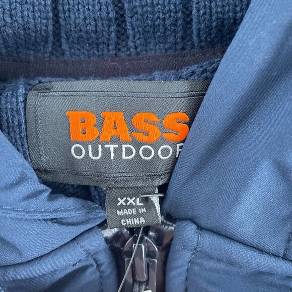 Bass Outdoor Navy Full-Zip Hoodie Sweater XXL  Blend Mens  5580 NWT - Picture 3 of 9